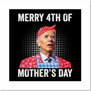 Funny Joe Biden Merry 4th of mother's Day Confused Joe Posters and Art